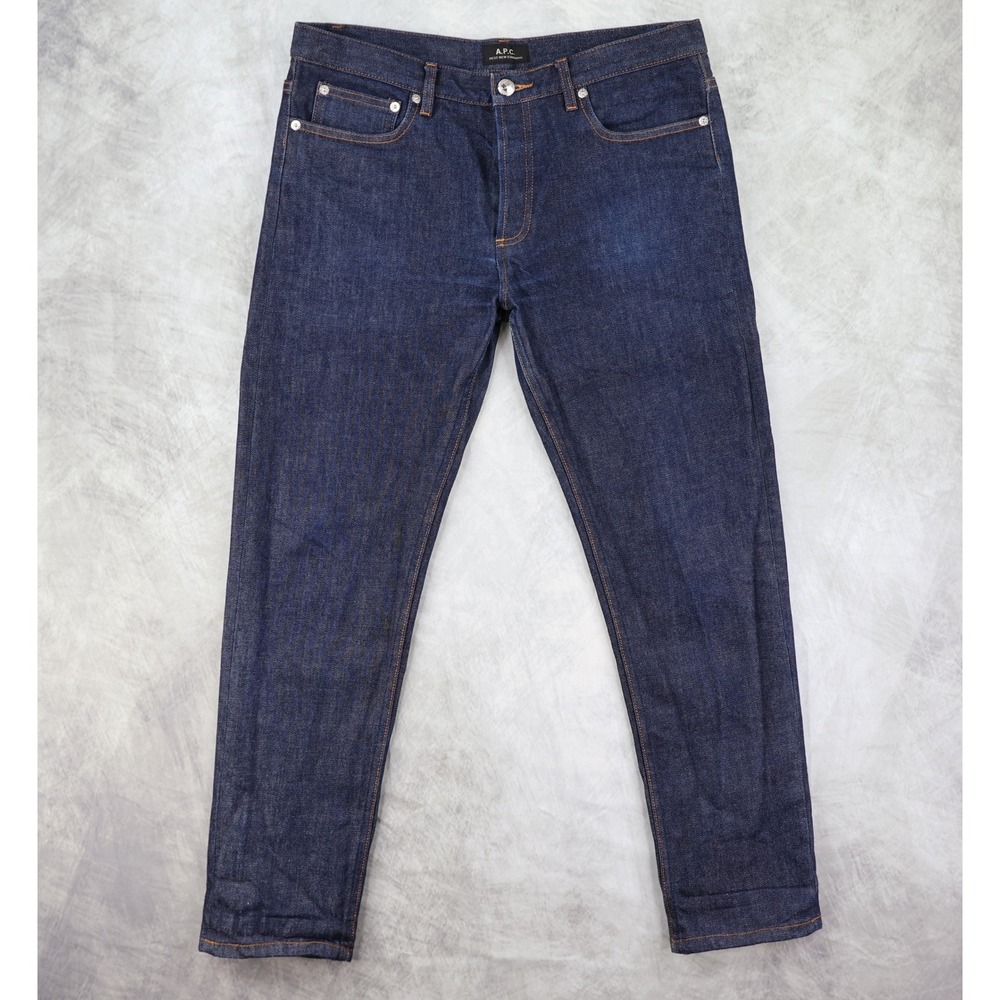 A.P.C. Petit New Standard Jeans Mens 32x28 Indigo Raw Denim Slim Tapered 119782